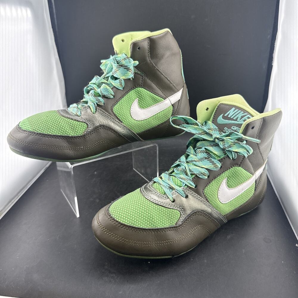 Nike Greco Supreme Wrestling Shoes 316552-311 Chocolate Mint Green Brown M 7.5